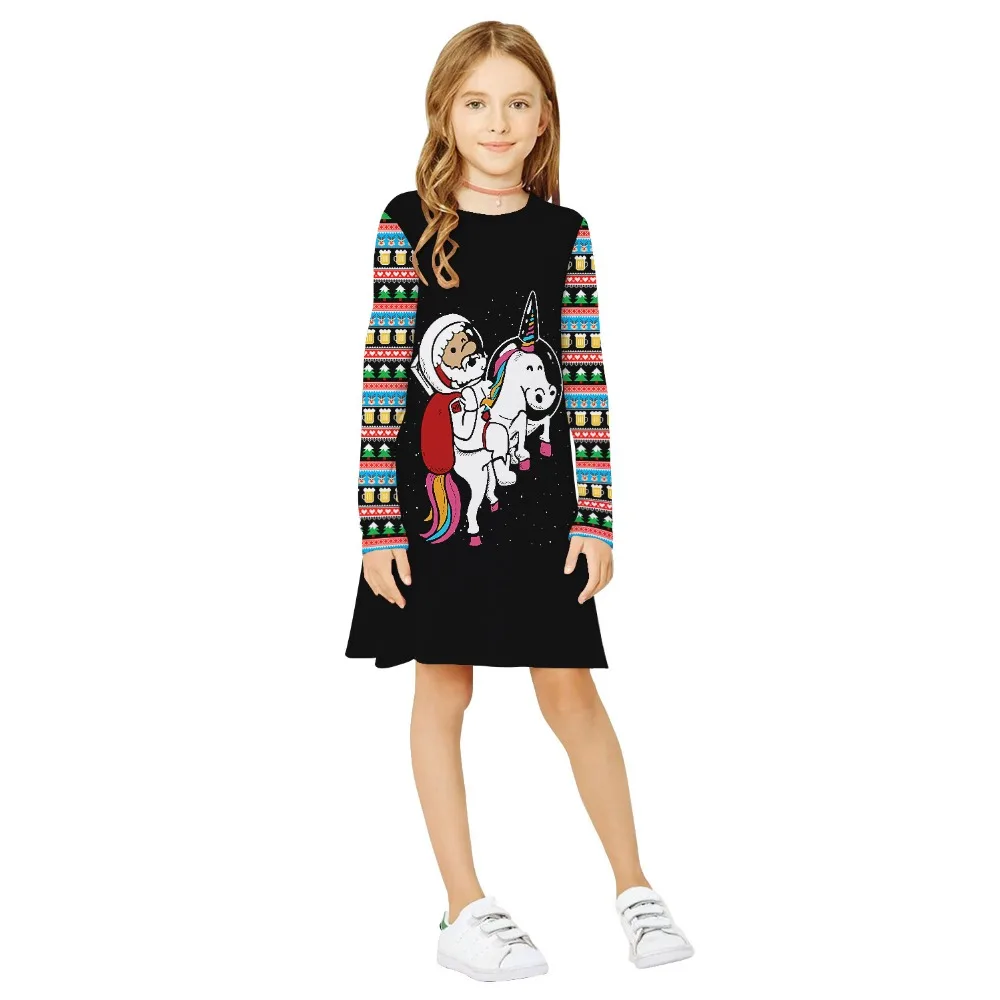 Cartoon Princess Party Costume Kids Clothes Big Girls Dress Children Long sleeve Clothing Girls Teens Christmas Dresses