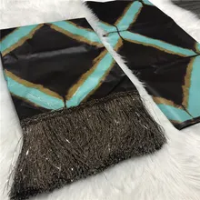 Парча в Гвинейском стиле бязь брокад Дамасская ткань с кисточкой красивый головной убор Мали Базен Brode ткань 5+ 2 ярдов/лот BT30