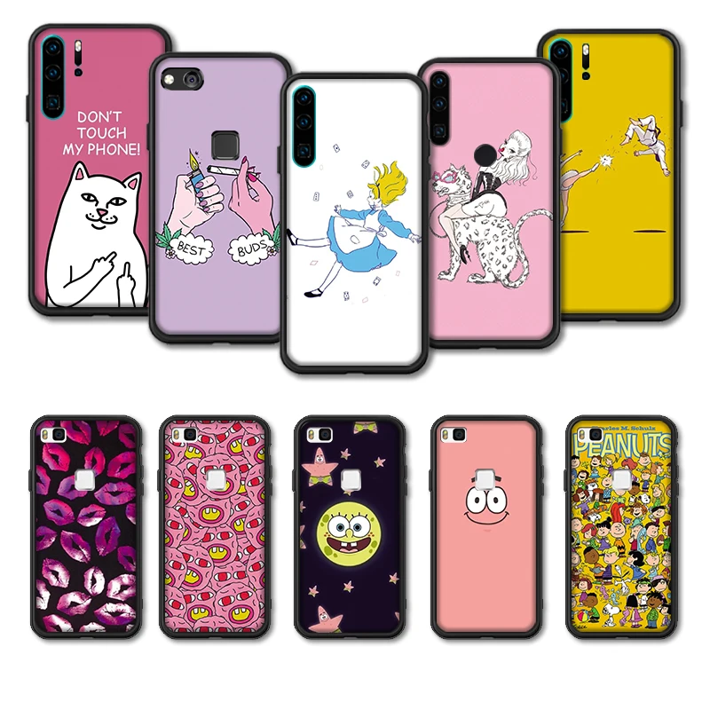 Чехол для Coque huawei P10 Lite силиконовый чехол Capas P10Lite P 10 черная девочка | Мобильные