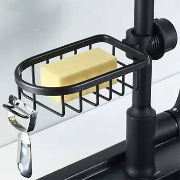 

Bathroom Shelf Black Shower Storage Basket Storage Rack Adjustable Faucet