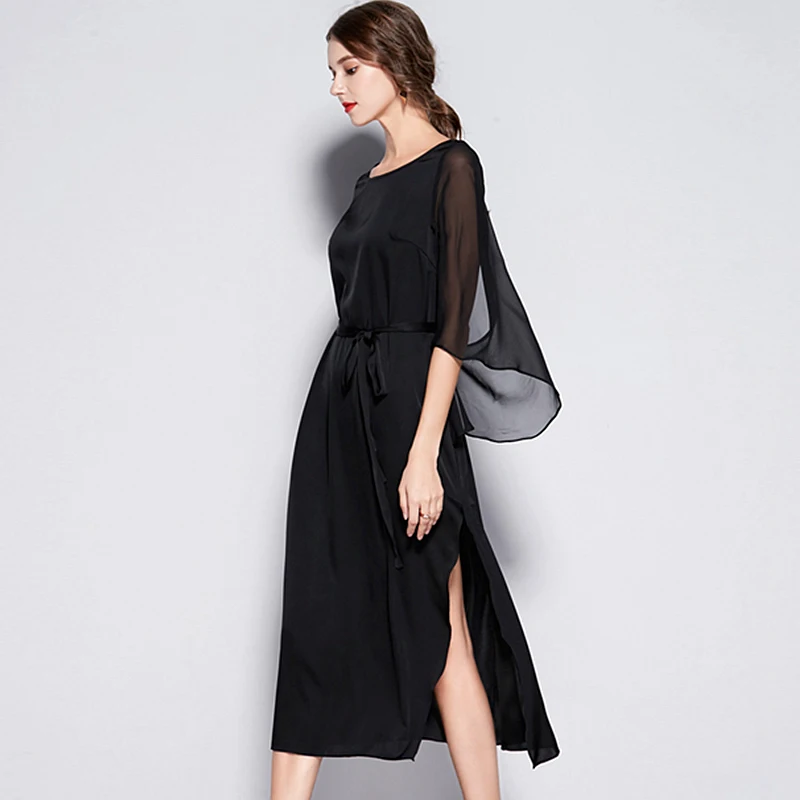100% Silk Dress Women Simple Design O 