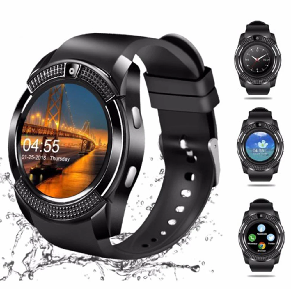 Chamada de Fitness Esportes à Prova Relógio Inteligente Bluetooth Monitor Pressão Arterial Suporte tf Sim Cartão Pulseira Masculino Mulher Dwaterproof Água Smartver v8 - Image 2