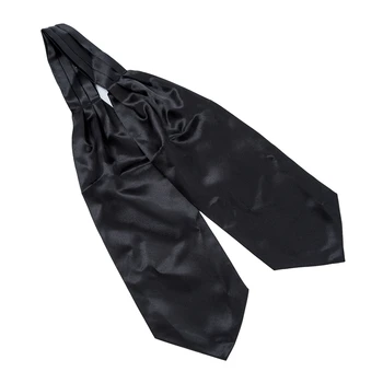 

Satin Tuxedo Wedding Self Tie Ascot Cravat Necktie Scarf for Men - Black
