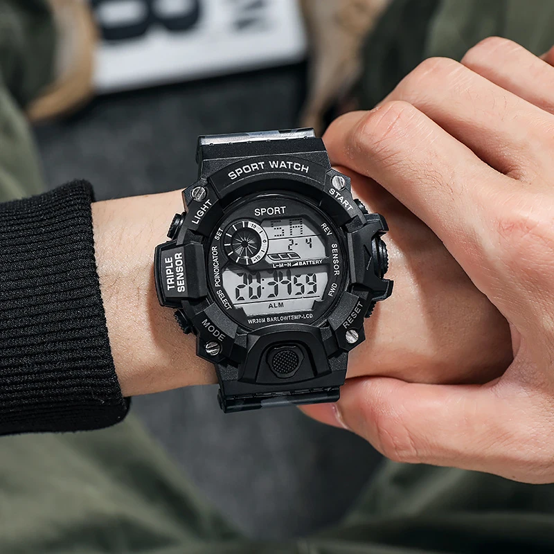 2021 Luxury Men Watch Sports Mountaineering Men's Watch Multi-functional Water Proof Electronic Watch for Boy Girl Gift