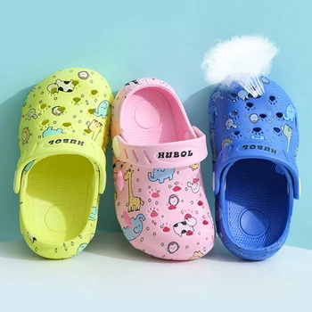 

Boys Girls Kids Slippers 2020 Summer Cartoon Children's Cave Sandals Anti-slip Shoes Toddler Beach Swimming Flat Slippers