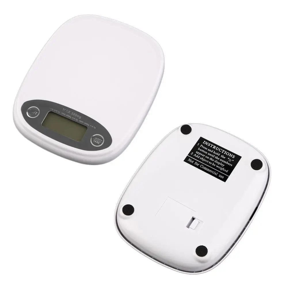 Белый тонкий lcd электронный Кухня кг/3 кг/0,5 цифровые весы Еда диета