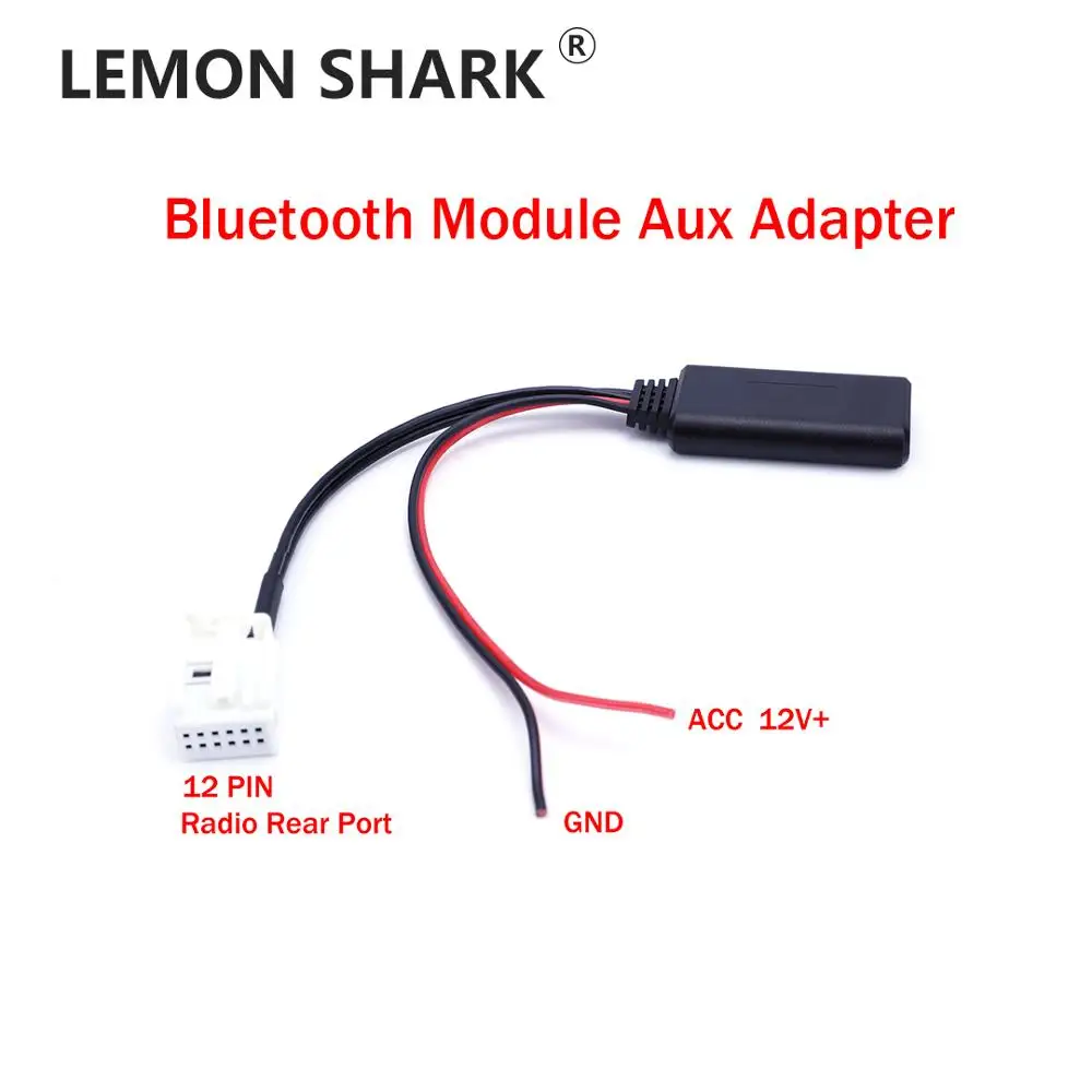 LEMON SHARK Car Bluetooth compatible Module Adapter Aux 12 Pin Plug MP3 Radio Cable For RCD210