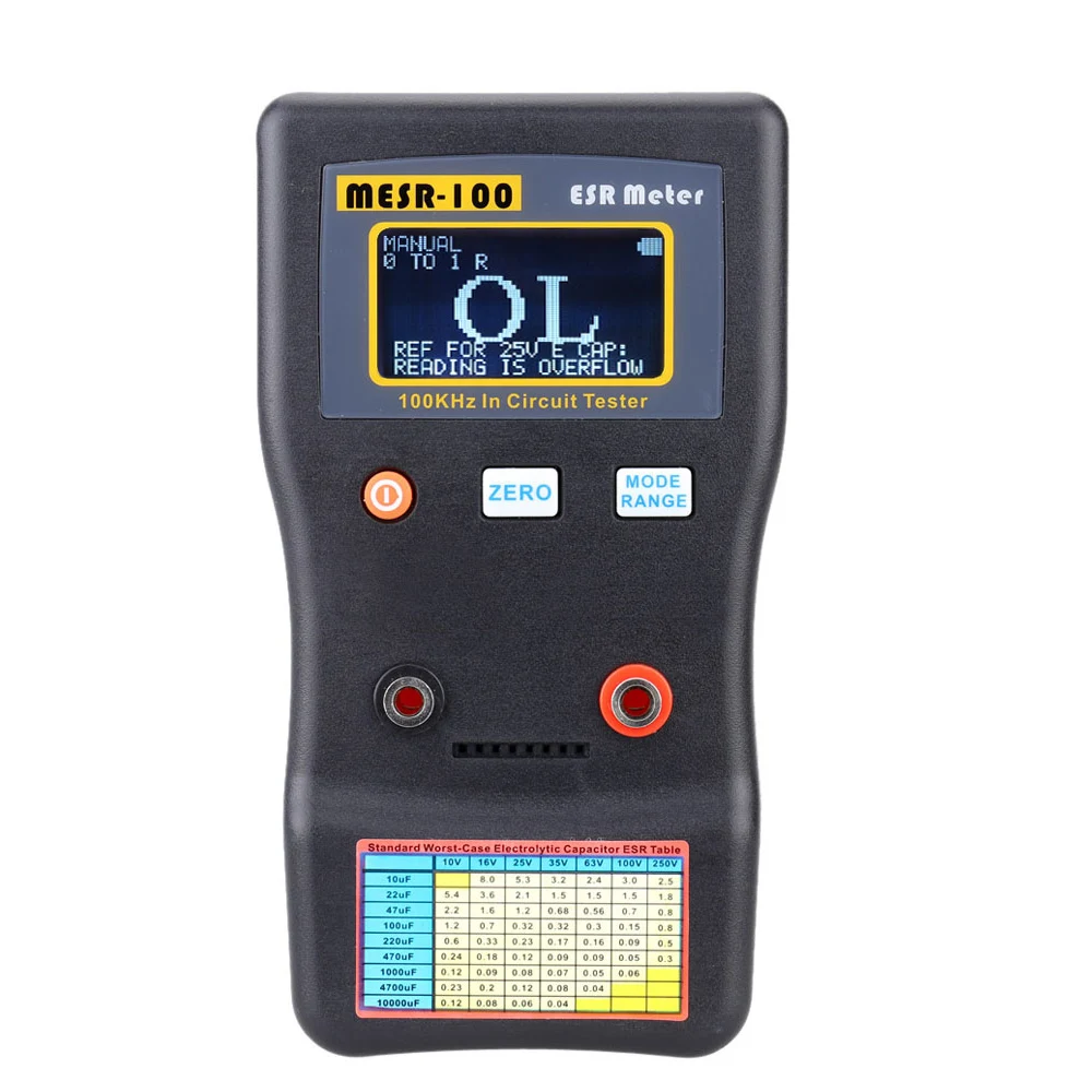 

MESR-100 ESR Capacitance Ohm Meter Professional Measuring Capacitance Resistance Capacitor Circuit Tester repairing tool