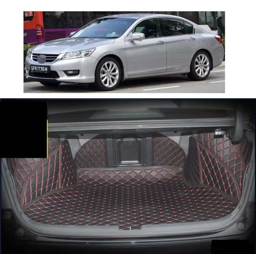 Для волокна кожи багажник автомобиля коврик для honda accord 2013 9th поколения