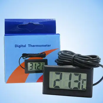 

Aquarium Thermometer Fish Tank Temperature with Waterproof Probe Digital Temperature Meter LCD Display Tester Probe Tool Black