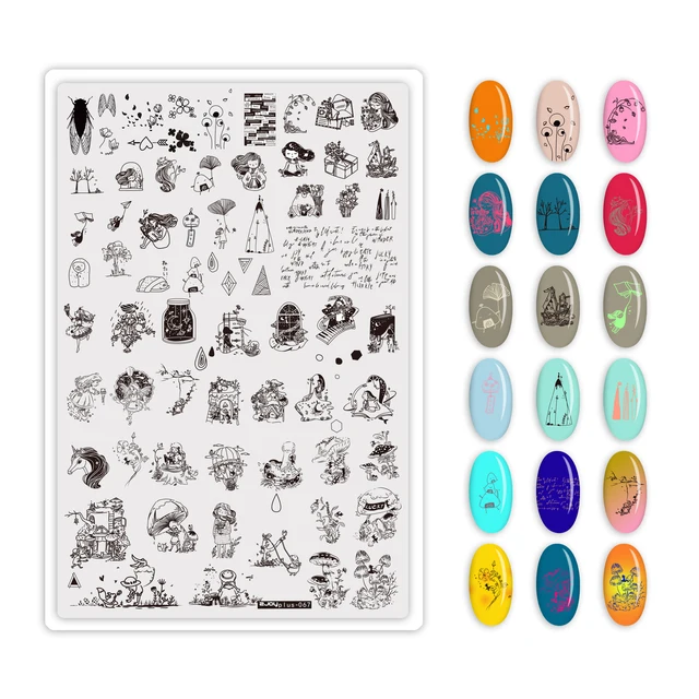 1PC**9.5X14.5cm Nail Art Stamping Plate 304 Stainless Steel Templates  Plates Image--Unique Design/Lace design nail Stamp Plate 67