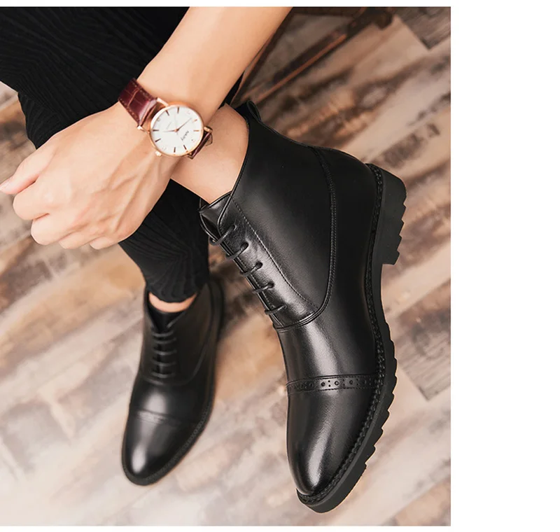 Новинка года; обувь для ранней зимы; мужские ботинки; модные брендовые мужские Ботильоны; Мужская обувь в деловом стиле; нескользящая обувь; A1910