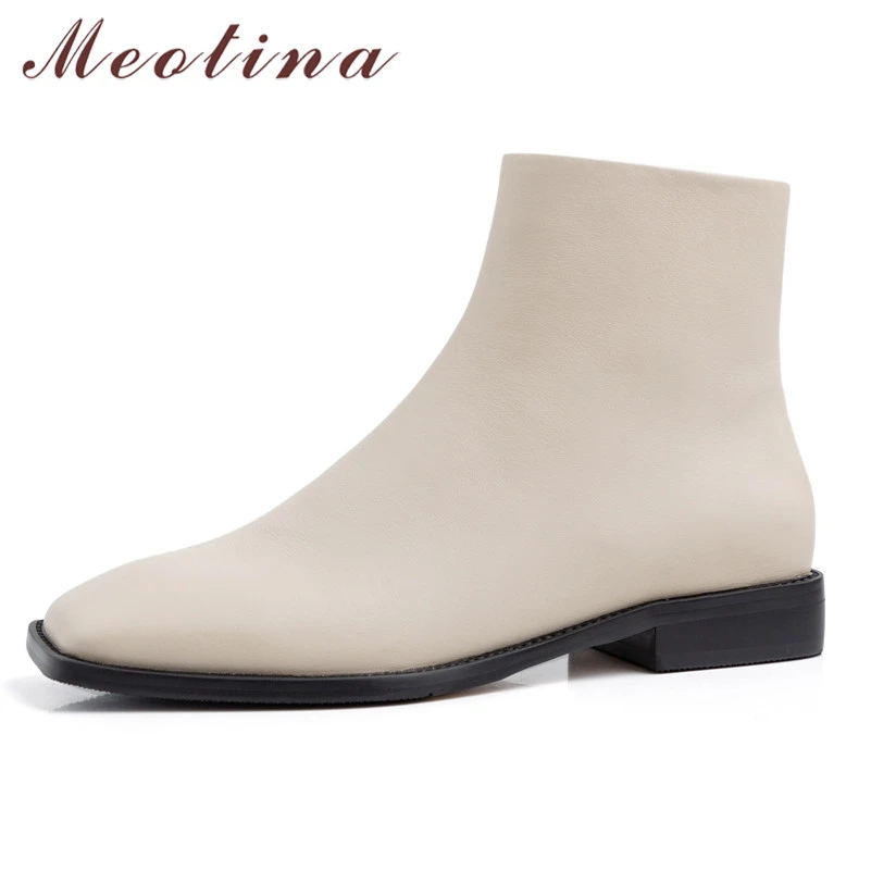 square toe low heel boots