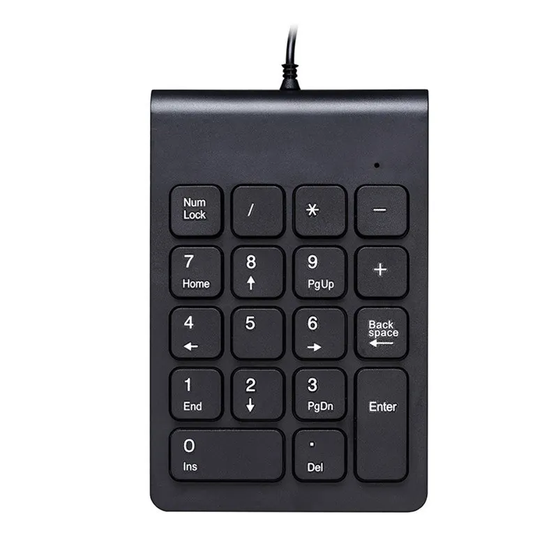 Тихая Удобная проводная USB PS/2 универсальная Ультратонкая цифровая клавиатура Numpad номер мини-клавиатура Черный w
