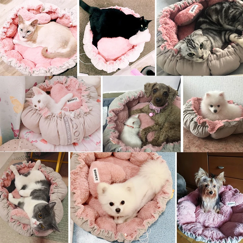 Hoopet домик для питомца кошки Милый розовый мягкий гнездо для щенка питомник диван для собаки домик для кошки спальный мешок кровать товары для домашних животных