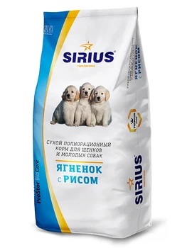 

Sirius lamb and rice for puppies 20 kg