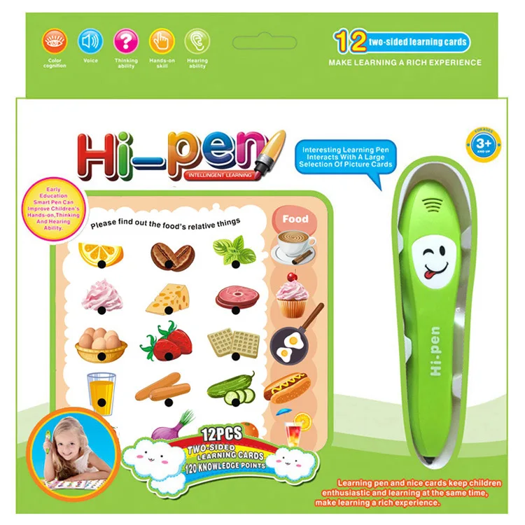 1 Set Intellectual Toy Reading Pen Early Learning Machine English Sight Words Cards Educational Preschool Teaching Supplies 6