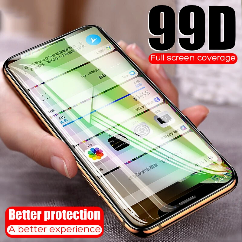 

Protective Glass On The For iPhone 7 8 6 S 6S Plus Tempered Screen Protector on iPhone X XR XS Max Glass Curved Edge Full Cover