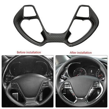 

ABS Carbon Fiber Interior Steering Wheel Decoration Cover Trim for Kia Forte K3 2016-2018 Car Styling