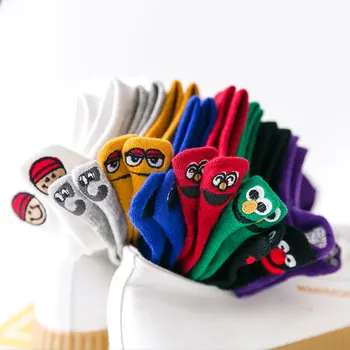 

Kawaii Low Ankle Socks Women Cotton Female Harajuku Cartoon Cute Pinkycolor Embroidered Print Back Heel Socks Ladies Hip Hop Sox