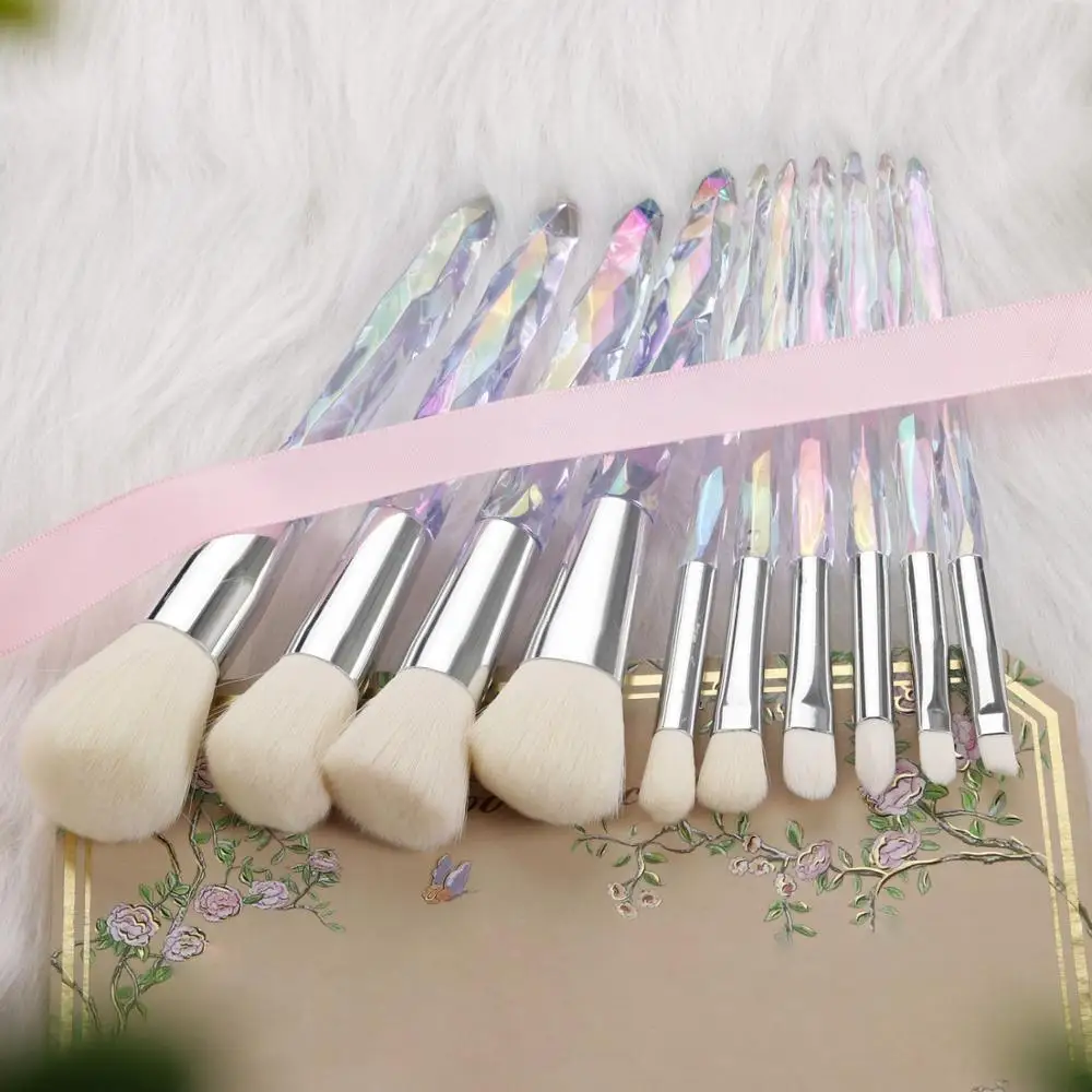

Pro 5/10Pcs Crystal Makeup Brushes Set Powder Foundation Eye Shadow Eyebrow Blush Makeup Brush Tools With Diamond Handle