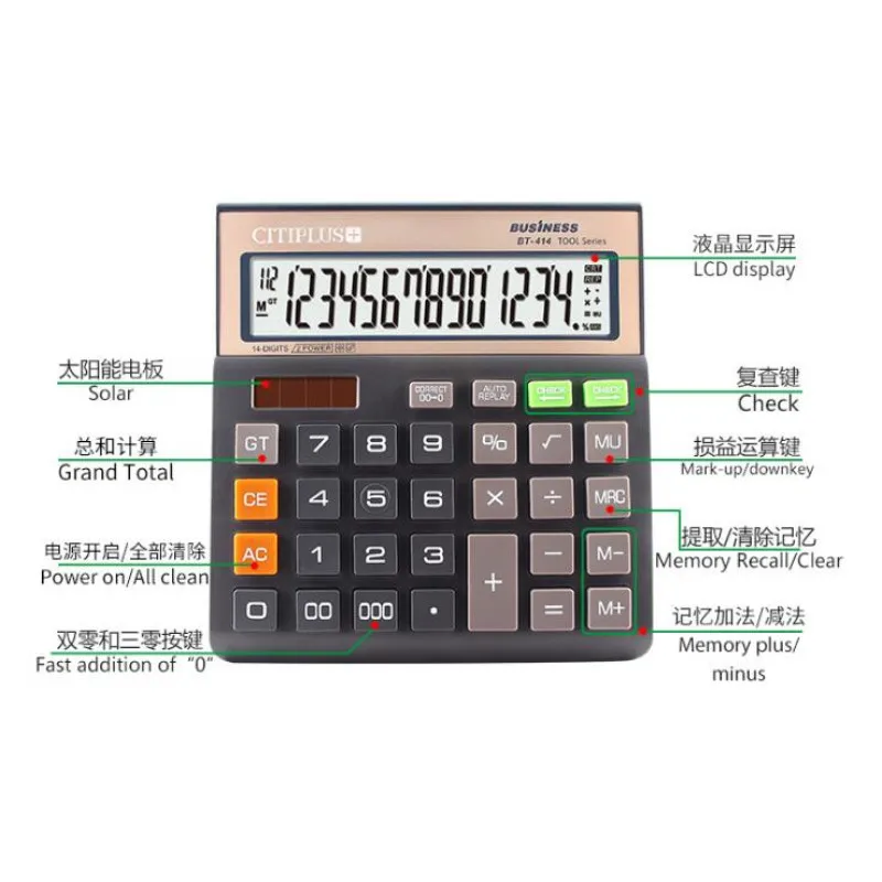 New 414 calculator dual power 112 step calculators 14 digit display calculator for Corporate Office Individual 1 New 414 calculator dual power 112 step calculators 14 digit display calculator for Corporate Office Individual 5