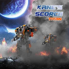 

Moc Titanfalled Robot Kane Scorched Hot Game Machinery Building Blocks Mecha Assembly Model Military Creative Weapon Boy Toy