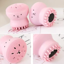 Щетка для лица, мягкая щетка для чистки пор, Детская губка и щетка для душа, мягкая силиконовая щетка для лица