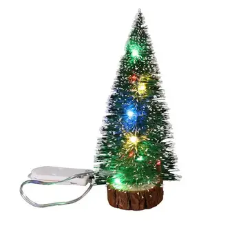 

Plastic Mini Christmas Tree With LED Lights Xmas Festival Party Room Table Desktop Decorations Outdoor Garden Hanging Ornaments
