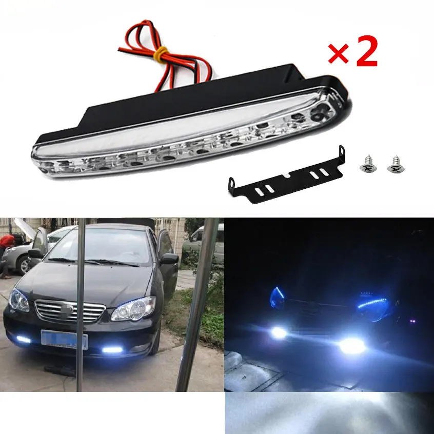 8 Светодиодный дневной ходовой светильник DRL Автомобильная противотуманная фара водонепроницаемый DC 12 В светодиодный автомобильный дневной ходовой светильник 6000K Горячая Распродажа автомобильных ламп
