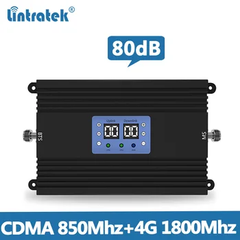 

Lintretek 80dB Repeater CDMA 850Mhz 4G Signal Booster 1800Mhz AGC MGC 25dBm Dual Band Amplifier 2G 3G 4G Repeater KW25A-CD