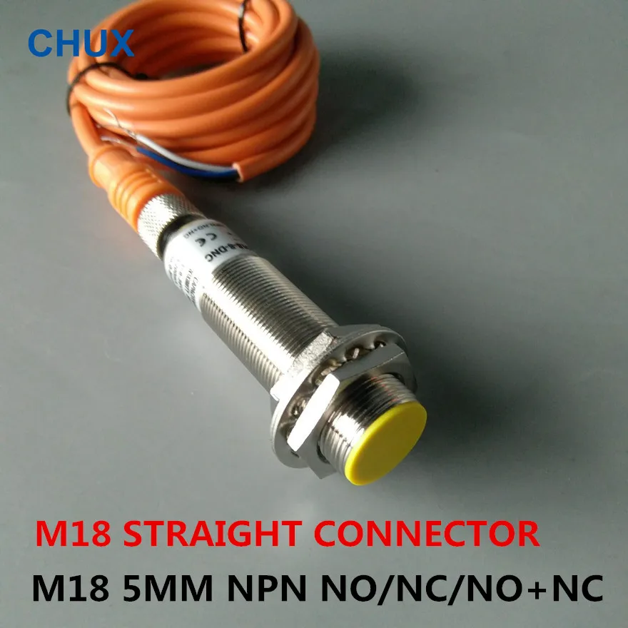 

CHUX M18 Straight Sensor connector NPN NO/NC/NO+NC 5mm distance flush type Inductive proximity Sensor Switch