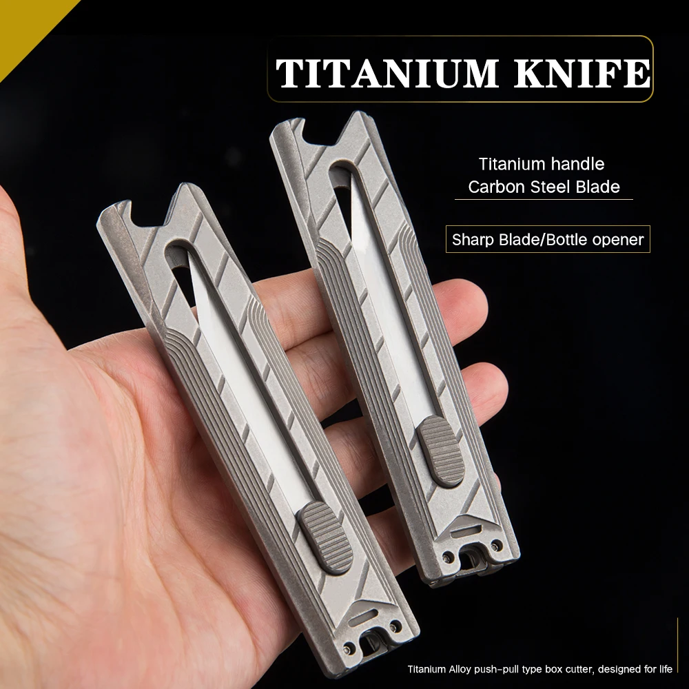 US $37.42 Titanium Alloy Telescopic Knife MultiFunction Bottle Opener Cutting Sharp Portable Tool Knife