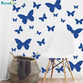 

Multi-size Butterfly Wall Pattern Decals Custom Vinyl Art Stickers for Nurseries Kids Girls Room Self-adgesive Stickers YT5150