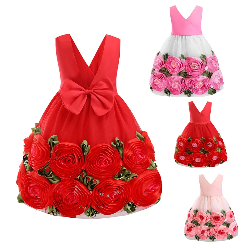 Детская одежда для девочек платья Свадебная вечеринка платье на новый год из