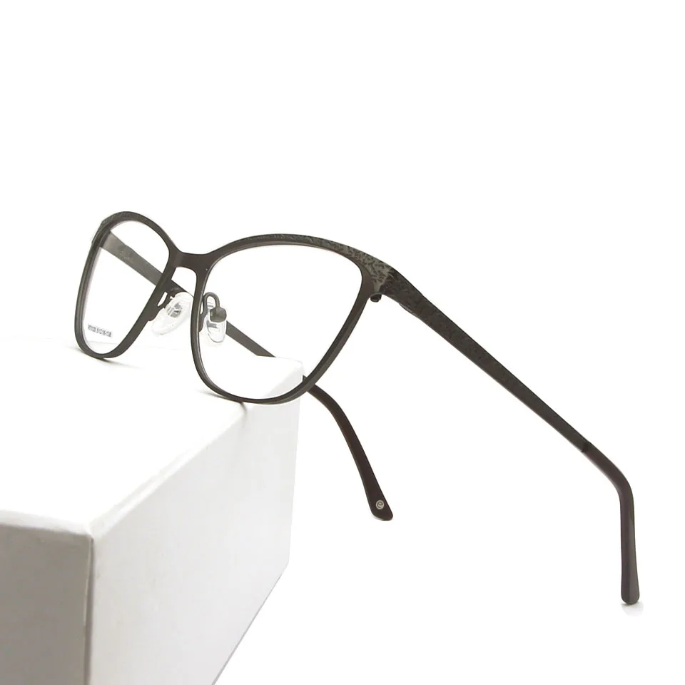eyewear brown Высокое качество металла Для женщин оправы для очков Солнцезащитные очки "кошачий глаз" Близорукость Оптические оправы для очков женские Okulary дамы кошки очки - Цвет оправы: eyewear brown