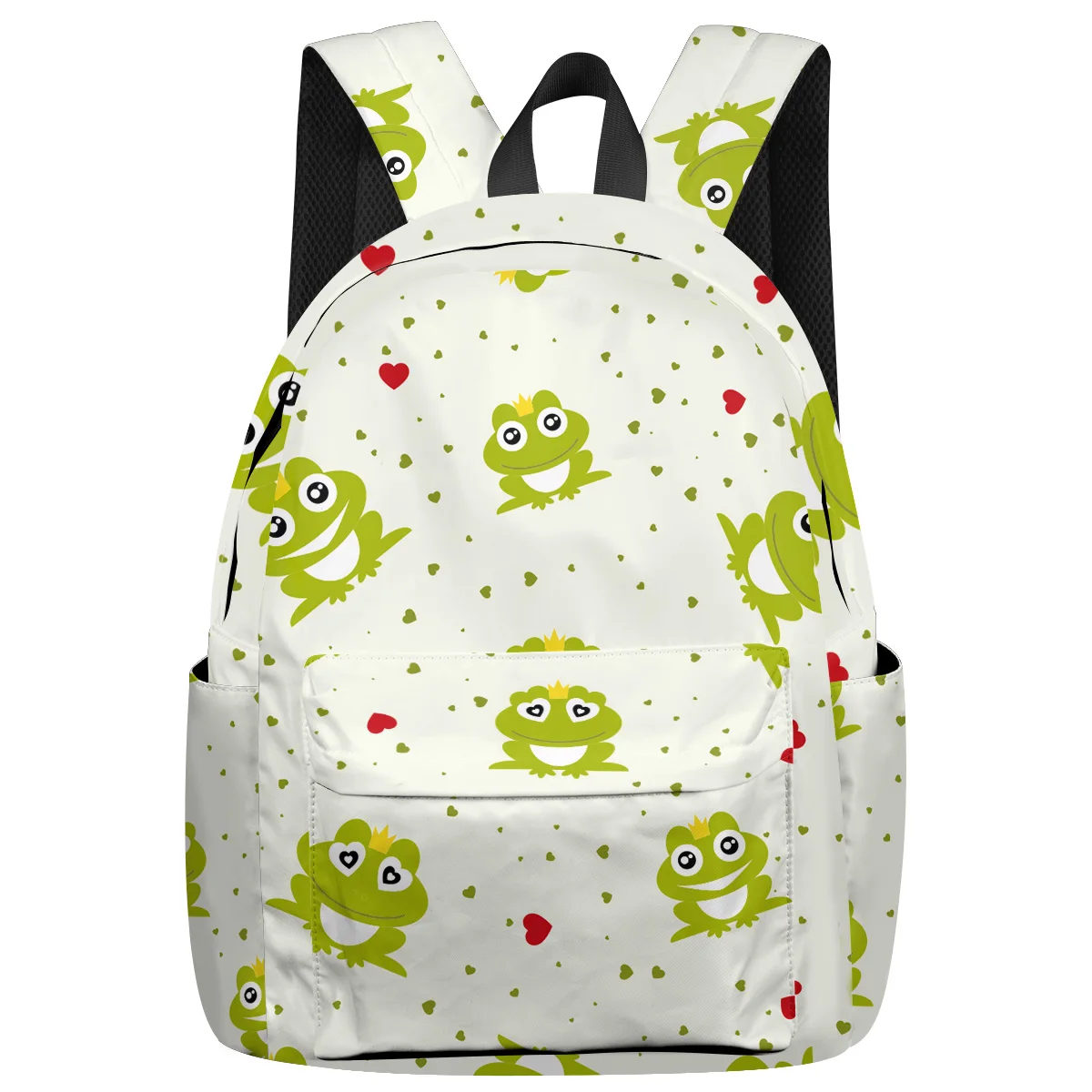 

WHEREISART Cartoon The Frog Prince Backpacks Internal Frame Backpacks Tactical Backpacks Computer Backpack Shoes Compartment