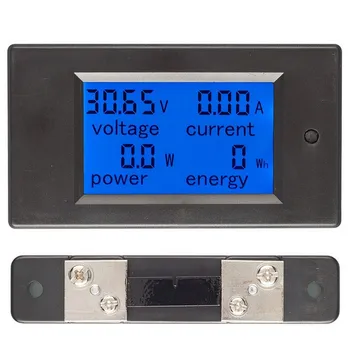 

DC Digital Ampermeter 6.5-100V Voltmeter LCD Display Voltage Current Power Energy Monitor Meter With 100A Shunt Car Voltage Test