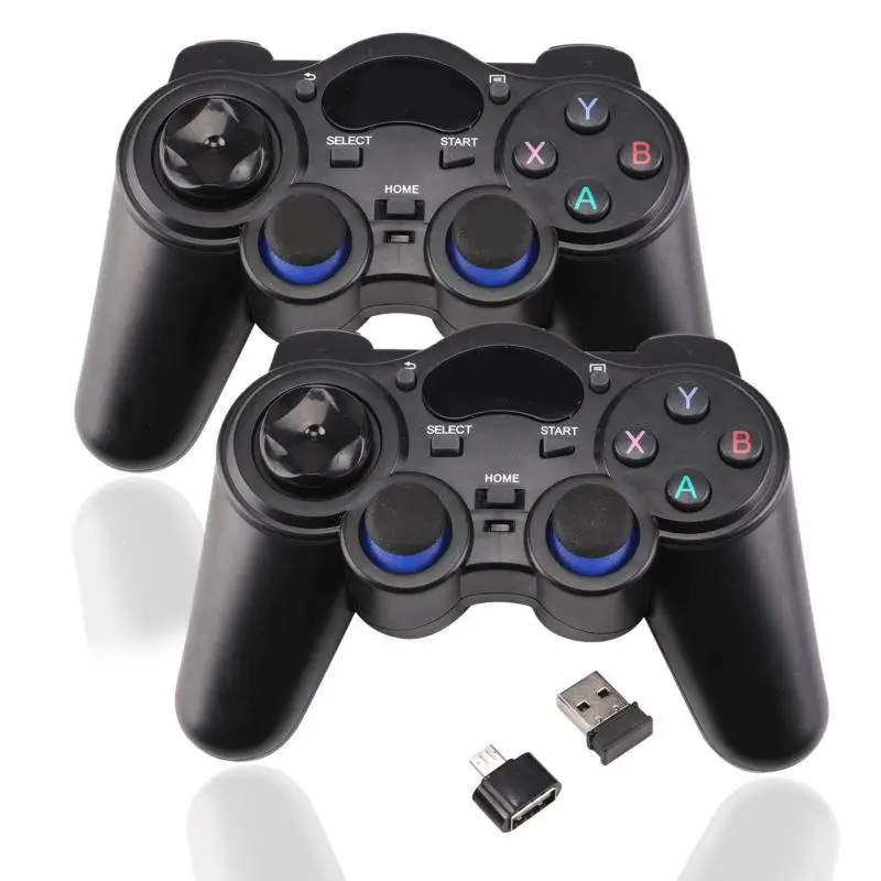 

2.4G Wireless Game Controller Joystick Gamepad With Micro USB OTG Converter Adapter For Android TV Box For PC PS3
