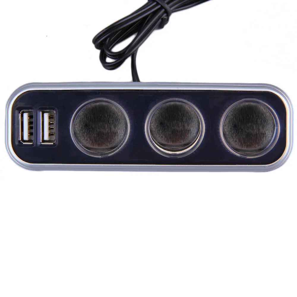 Universal 3 Socket Adapter Splitter 3.1A USB Charger Car DC 12V/24V Cigarette Lighter Socket Splitter+Dual USB Port Car Adapter Universal 3 Socket Adapter Splitter 3.1A USB Charger Car DC 12V/24V Cigarette Lighter Socket Splitter+Dual USB Port Car Adapter