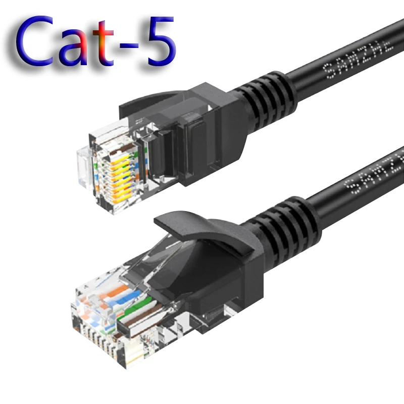 Computer Cables Blcak CAT-5e RJ45 8-core Copper Ethernet LAN Network Cable Pure Copper Plated Chips Wholesale 1/2/3/5/10/15 M Cable Length: 10M 