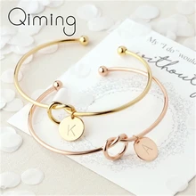 Модный браслет 26 букв, браслет с надписью «сердце», браслет с надписью «сердце» для девочек, A-Z, цепочка с подвеской и звеньями, браслеты для женщин, лучший подарок для девушки