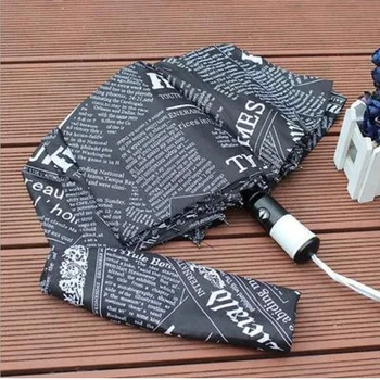 

Automatic Newspaper 3 Folding Umbrella Anti-UV Vinly Woman Large Windproof Commercial Sunny and Rainy Umbrellas