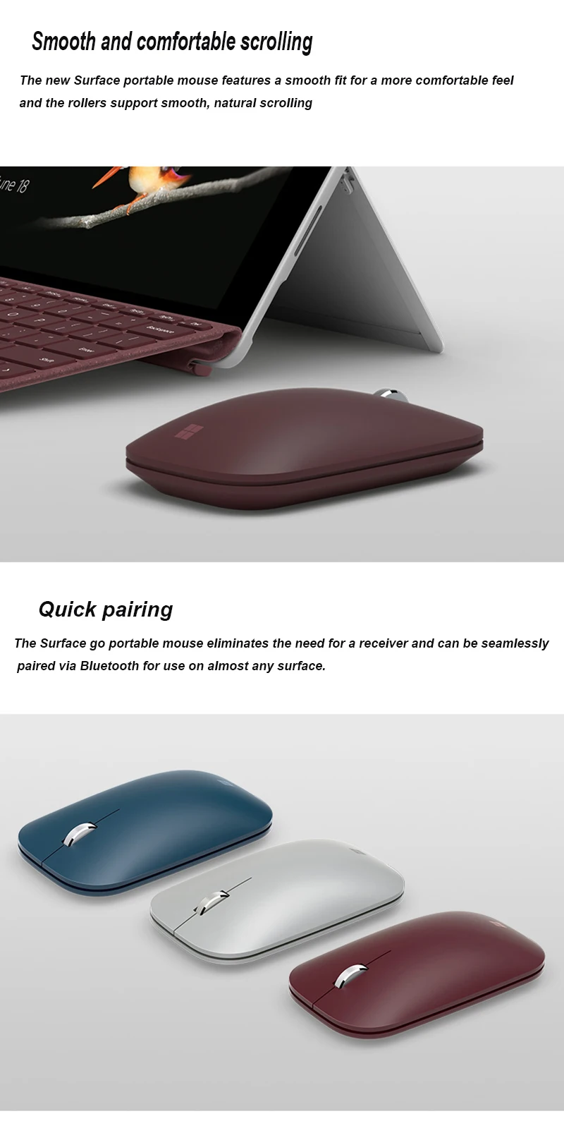 microsoft Oppervlak go Bluetooth Muis Bluetrack-technology ноутбук Настольный ПК Muis 2,4 Ghz 1000 dpi режим Kantoor Thuis Slimme