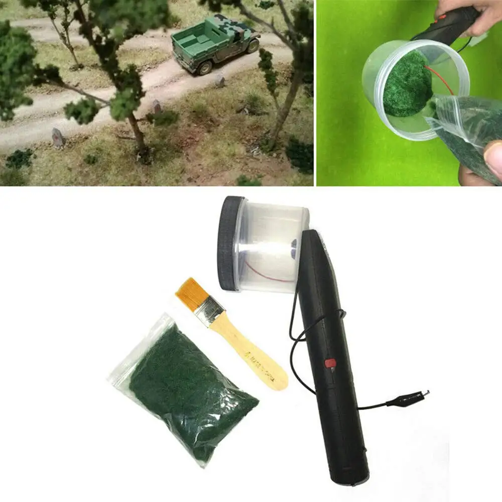 

Handheld Portable Static Grass Flocking Machine,Flocking Applicator for Scenic Modelling Scale Train Wargames Model Scenery Batt