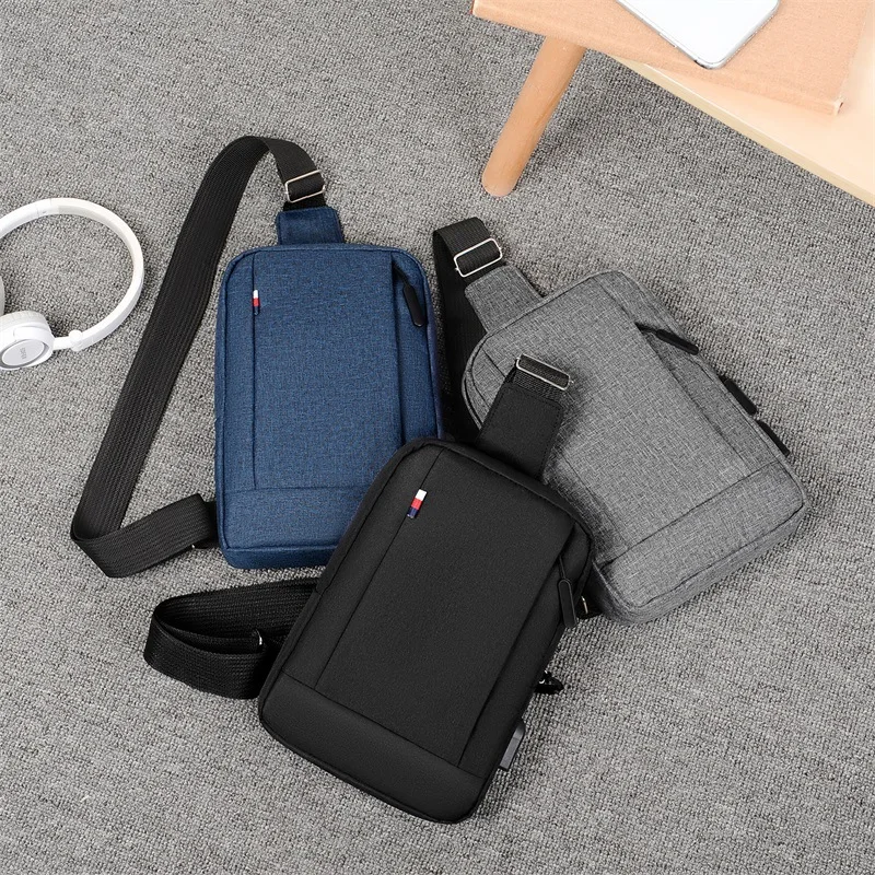 

Man Classic Personalized Oxford Crossbody Purse Mens Sling Shoulder Bag Multi-pockets Messenger Chest Bag For Boys