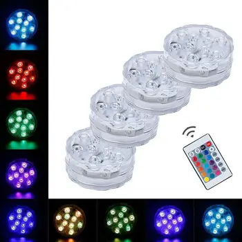 

10 LEDs Waterproof Submersible Light RGB Remote Control Night Lamp Outdoor Swimming Pool