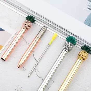 

1.0mm Metal Pineapple Ballpoint Pen Signature Writing Tools Kawaii Stationery B95C