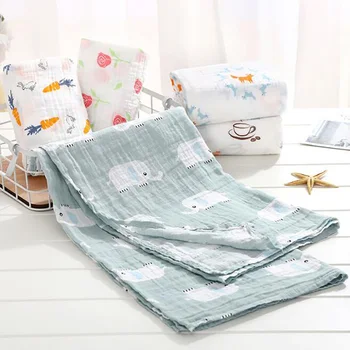 

Baby Bath Towel Gauze Wash Cloth Blanket Stuff Infant Bath Towel Swaddle Printing Cute cartoon towels YGH011