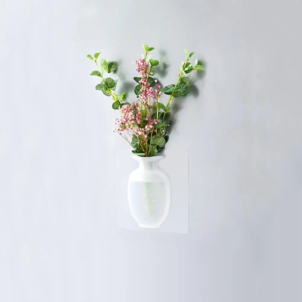 DIY Silicone Flowers Vases for Home Decor Storage With Refrigerator Glass Magic Rubber Stickers Wall Mouted Hanging Vase | Дом и сад